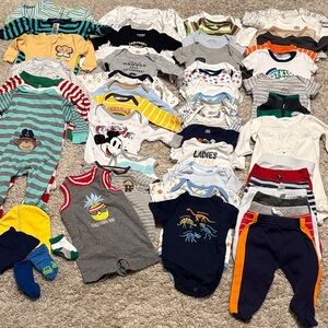 Baby Boy Clothes 50+ Piece Lot Sizes 0-3, 3M, 3-6M, 6M